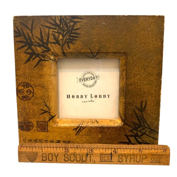 Vintage Hobby Lobby Picture Frame Asian-Inspired for 5x5 Photo Bamboo Design - Picture 6 of 6